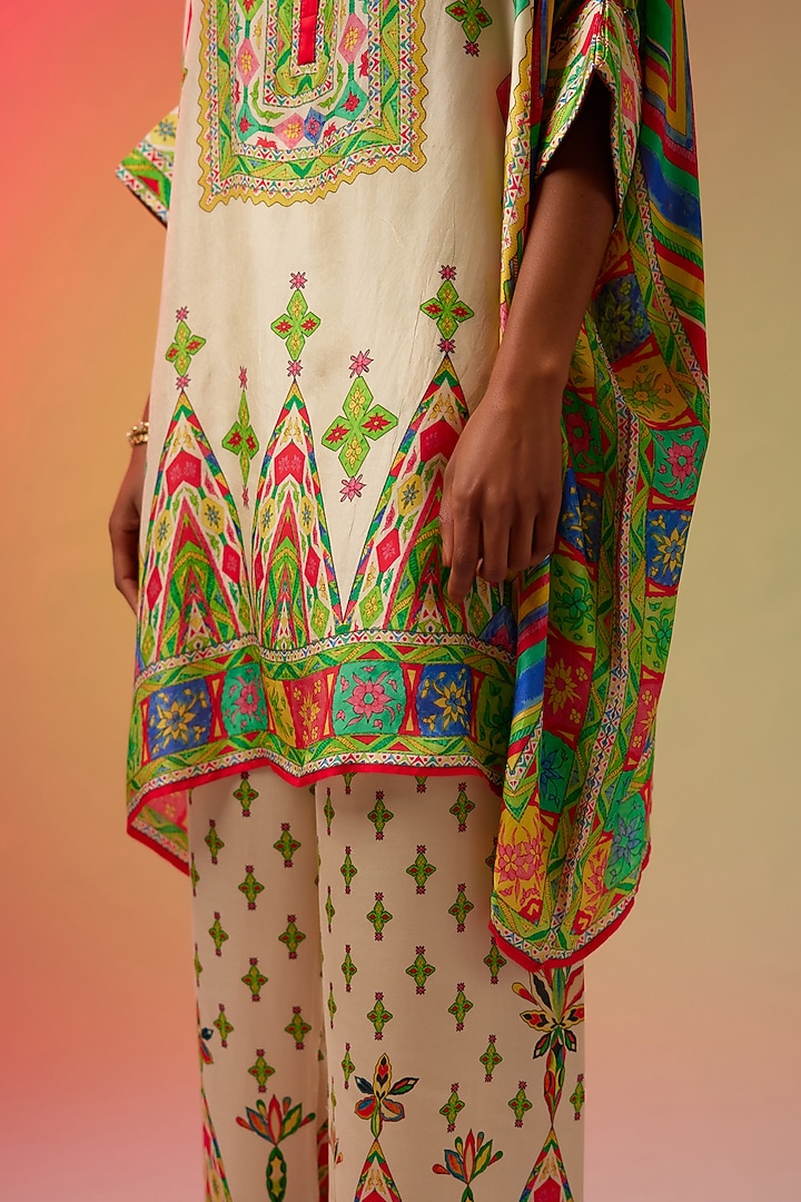 Multi-Colored Silk Printed Tunic Set by Rajdeep Ranawat at Pernia's Pop Up Shop