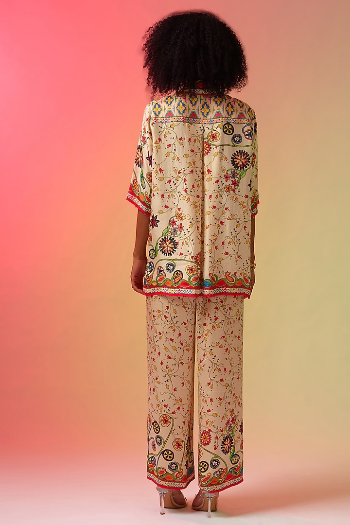 Multi-Colored Silk Printed Co-Ord Set by Rajdeep Ranawat at Pernia's Pop Up Shop