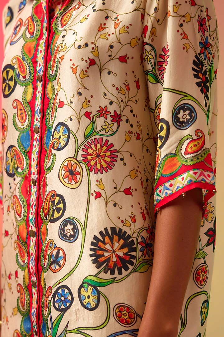 Multi-Colored Silk Printed Co-Ord Set by Rajdeep Ranawat at Pernia's Pop Up Shop