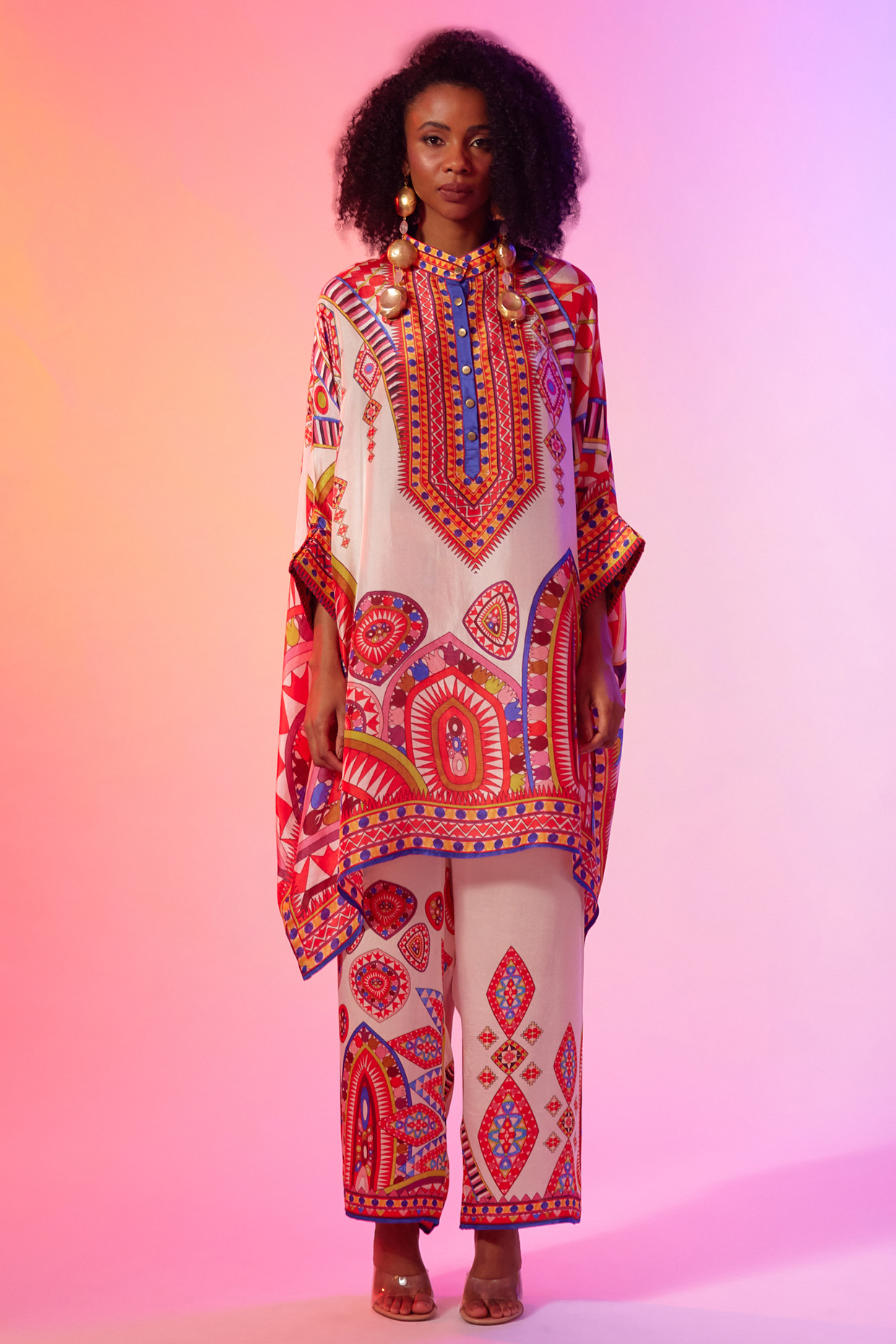 Multi-Colored Silk Tunic Set by Rajdeep Ranawat at Pernia's Pop Up Shop