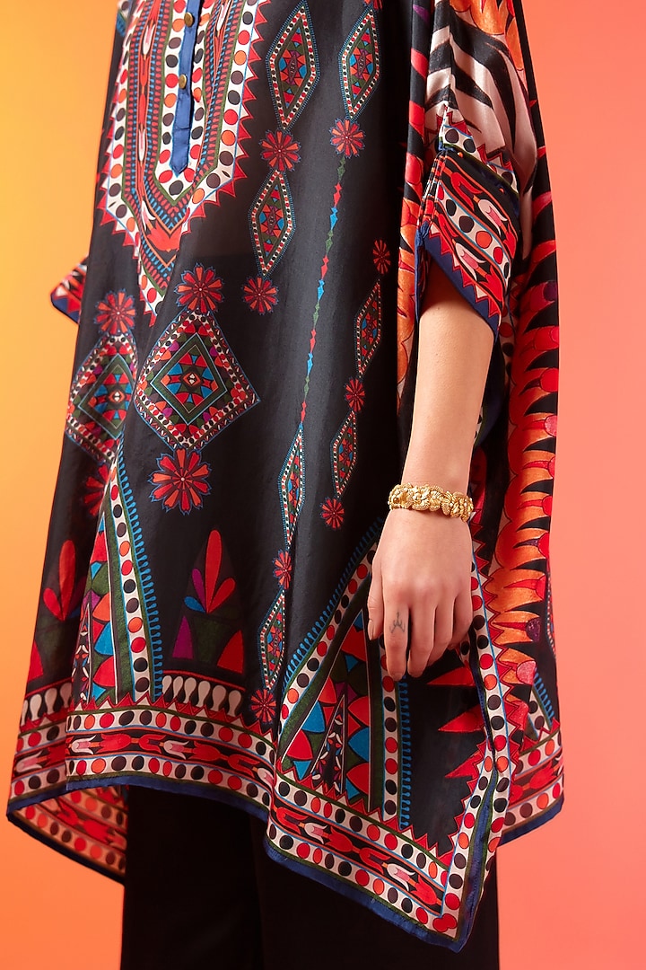 Black Silk Tunic Set by Rajdeep Ranawat at Pernia's Pop Up Shop