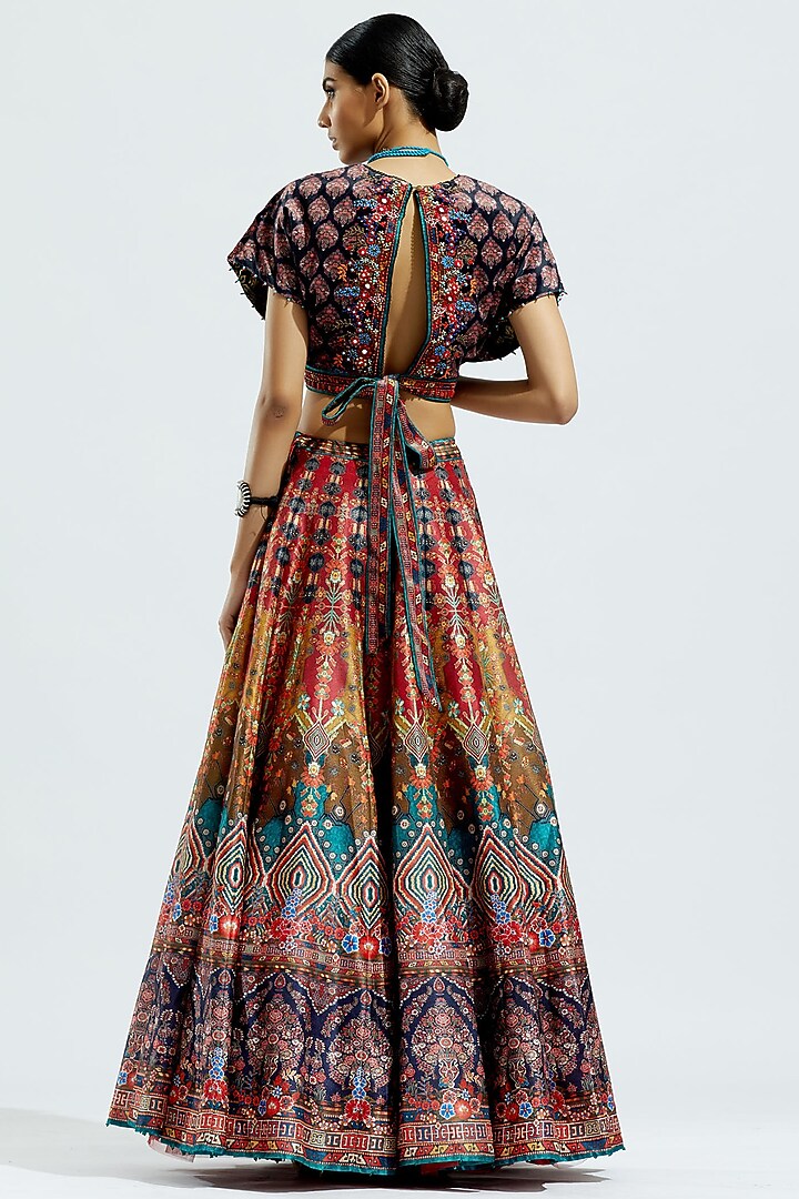 Black?Velvet Printed Kaftan Top by Rajdeep Ranawat at Pernia's Pop Up Shop