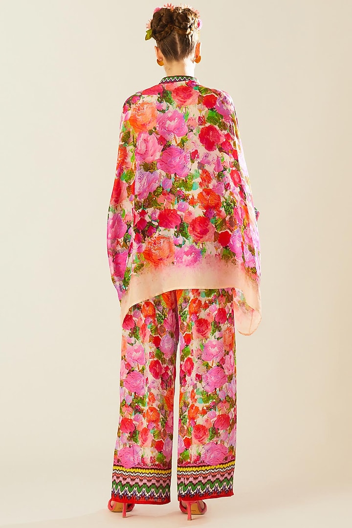 Coral Silk Printed Tunic by Rajdeep Ranawat at Pernia's Pop Up Shop