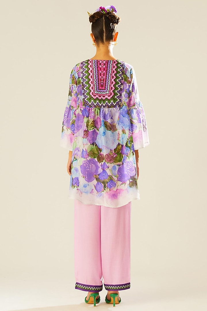 Lilac Satin Palazzo Pants by Rajdeep Ranawat at Pernia's Pop Up Shop
