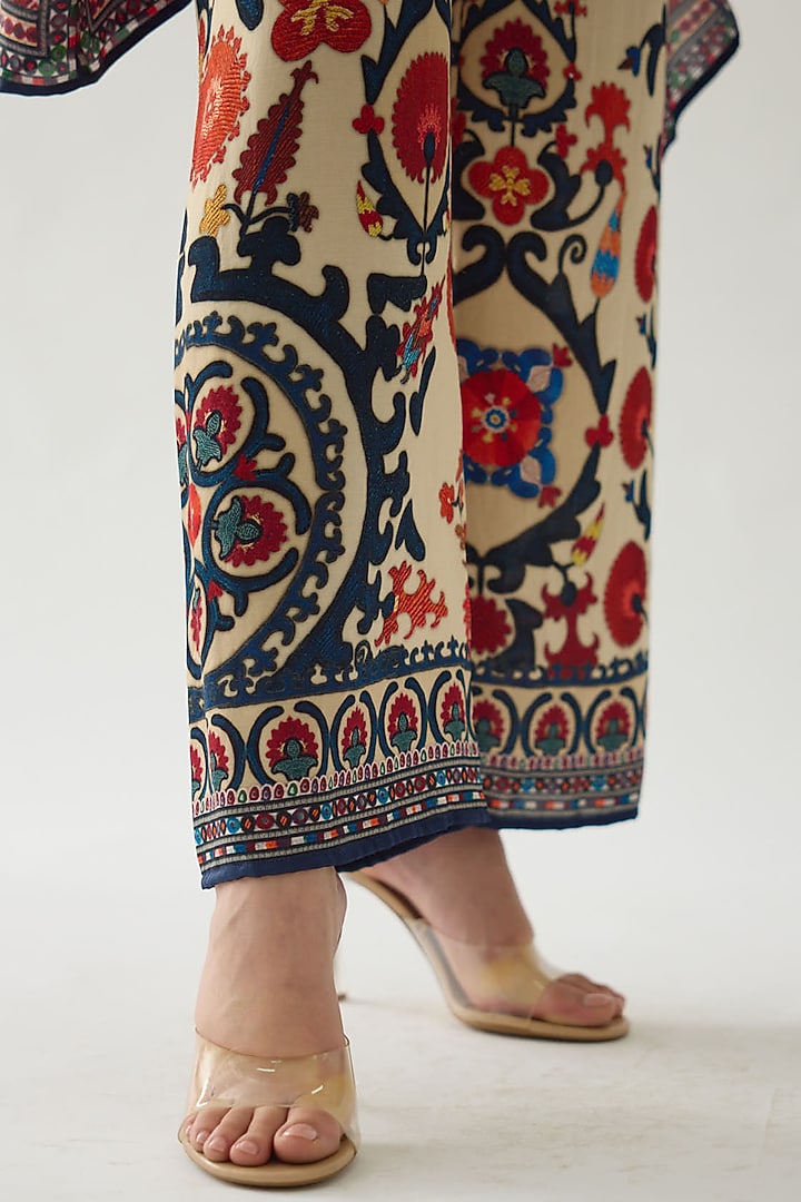 Rust Silk Printed Tunic Set by Rajdeep Ranawat at Pernia's Pop Up Shop