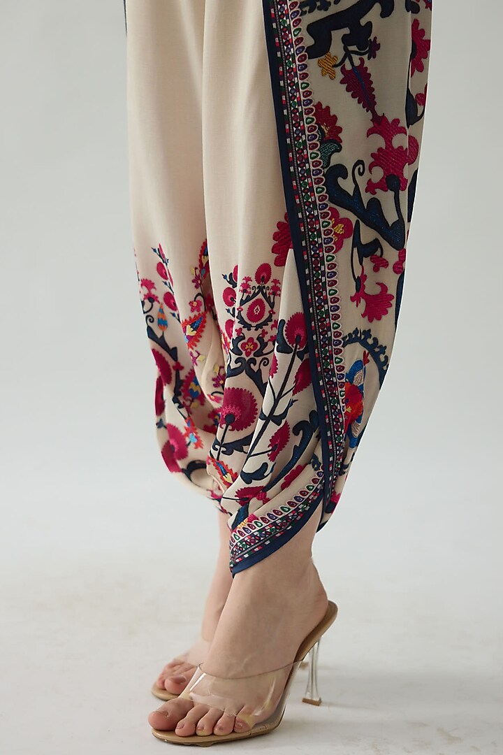 Raspberry Pink Silk Printed Dhoti Set by Rajdeep Ranawat at Pernia's Pop Up Shop
