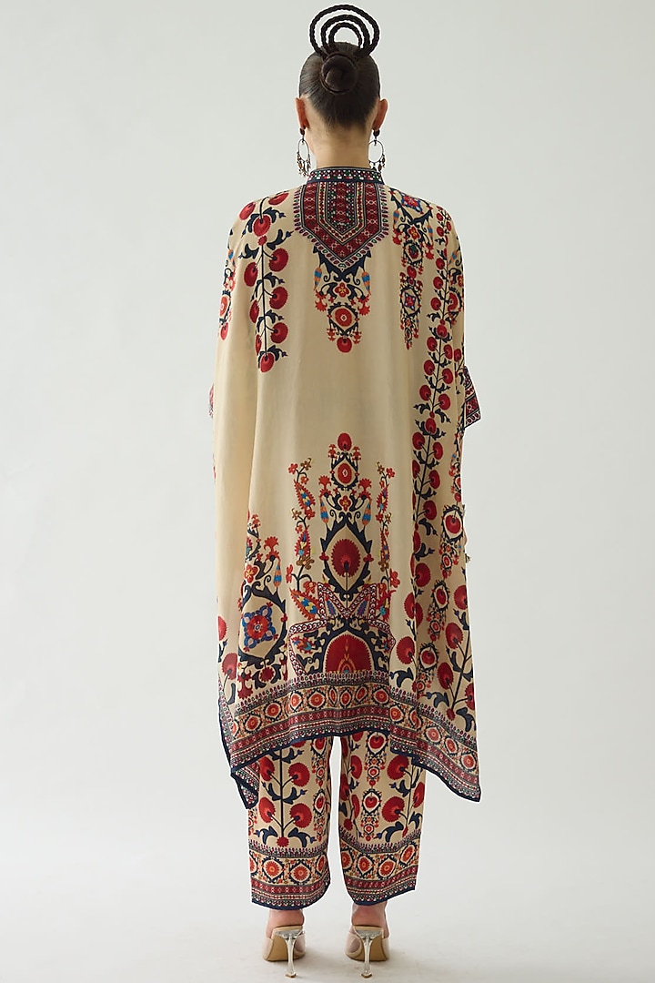 Rust Silk Printed Tunic Set by Rajdeep Ranawat at Pernia's Pop Up Shop