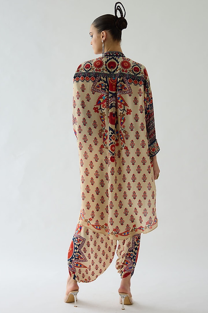 Rust Silk Printed Tunic Set by Rajdeep Ranawat at Pernia's Pop Up Shop