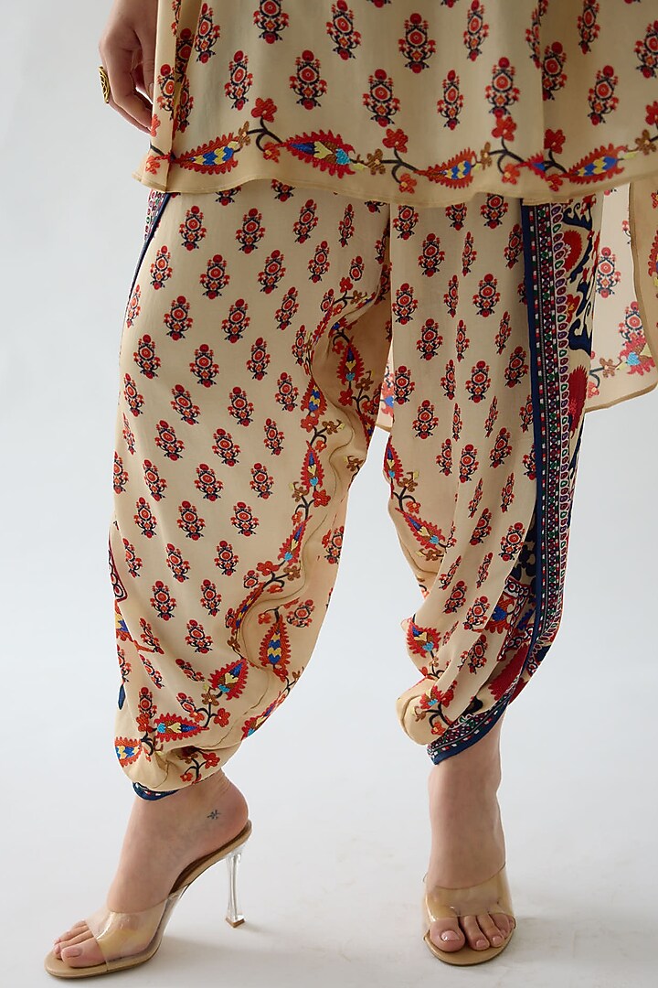 Rust Silk Printed Tunic Set by Rajdeep Ranawat at Pernia's Pop Up Shop