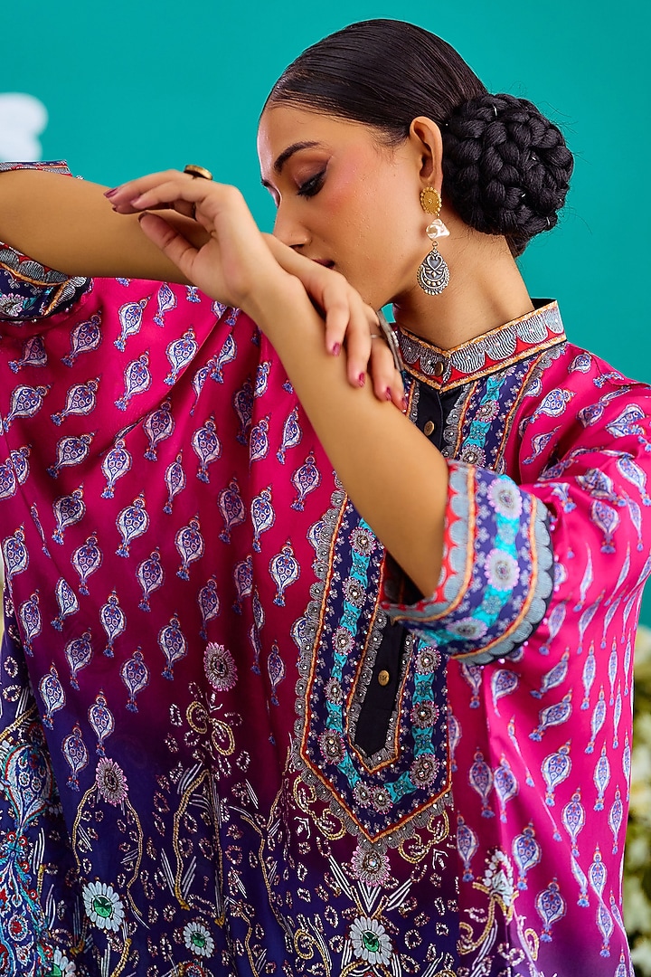 Fuchsia & Purple Silk Tunic by Rajdeep Ranawat at Pernia's Pop Up Shop
