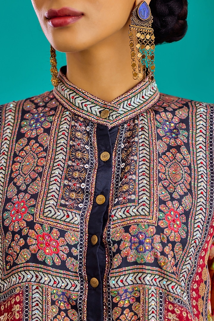 Multi-Colored Silk High-Low Tunic by Rajdeep Ranawat at Pernia's Pop Up Shop