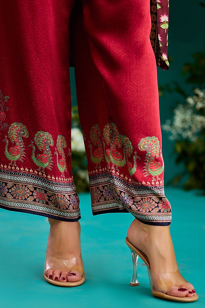 Multi-Colored Modal Satin Printed Pants by Rajdeep Ranawat at Pernia's Pop Up Shop