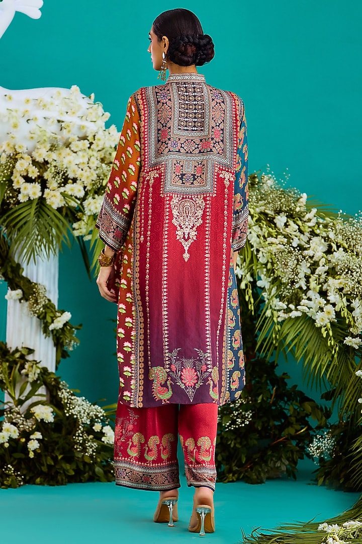 Multi-Colored Modal Satin Printed Pants by Rajdeep Ranawat at Pernia's Pop Up Shop