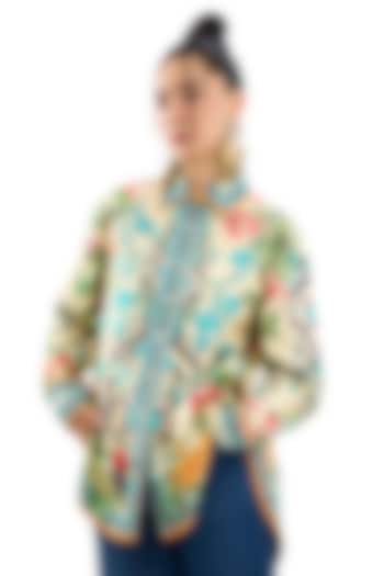 Buttercup Colored Cotton Poplin Printed Shirt by Rajdeep Ranawat at Pernia's Pop Up Shop