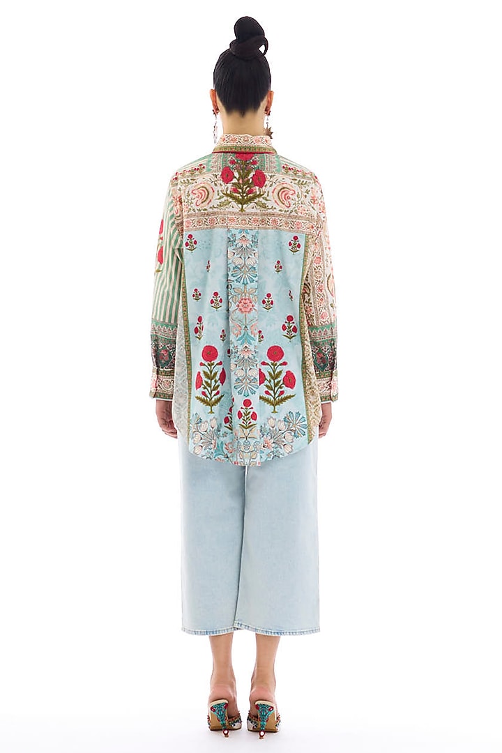 Pastel Colored Cotton Poplin Printed Shirt by Rajdeep Ranawat at Pernia's Pop Up Shop