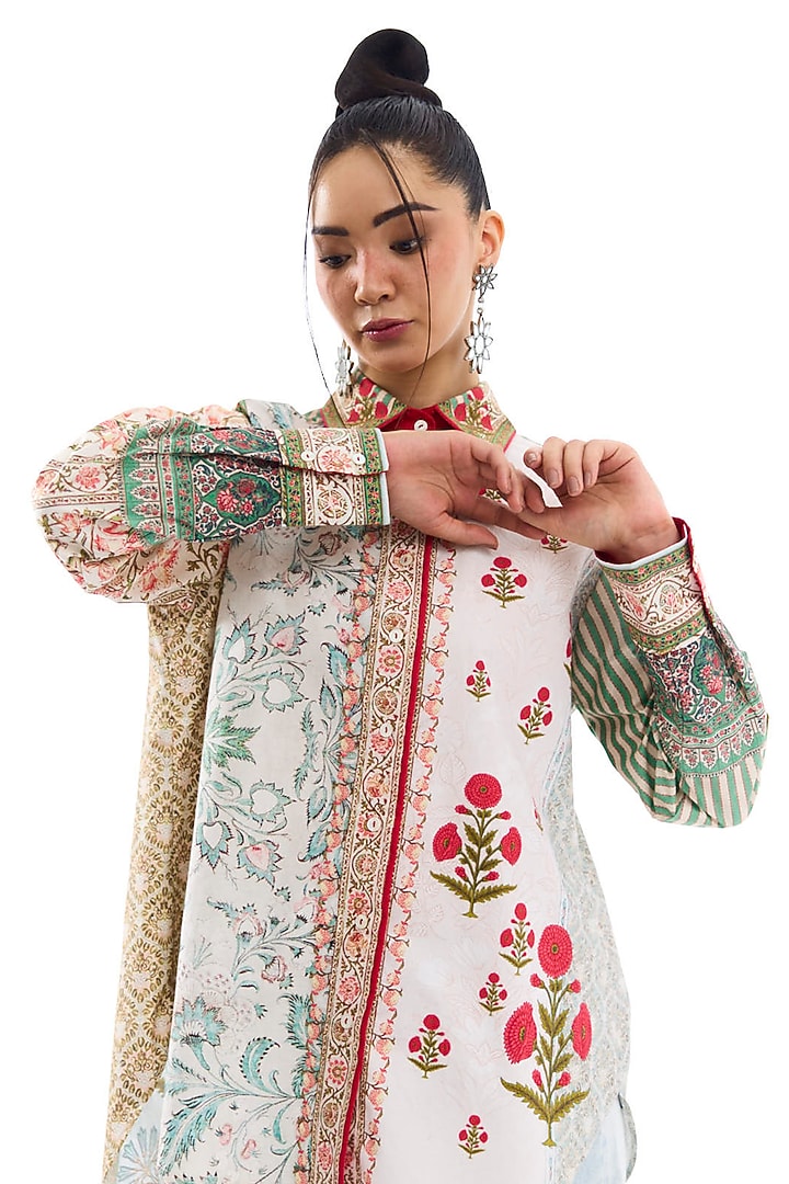 Pastel Colored Cotton Poplin Printed Shirt by Rajdeep Ranawat at Pernia's Pop Up Shop