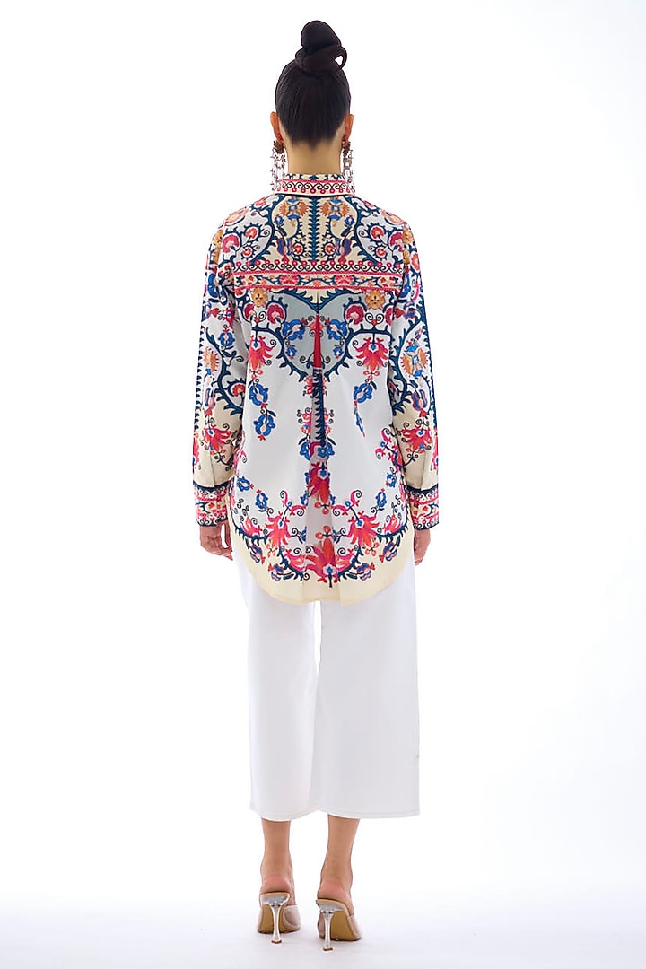 Multi-Colored Cotton Poplin Printed Shirt by Rajdeep Ranawat at Pernia's Pop Up Shop
