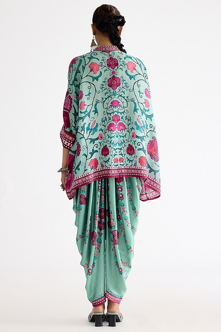 Mint Silk Printed Tunic by Rajdeep Ranawat at Pernia's Pop Up Shop
