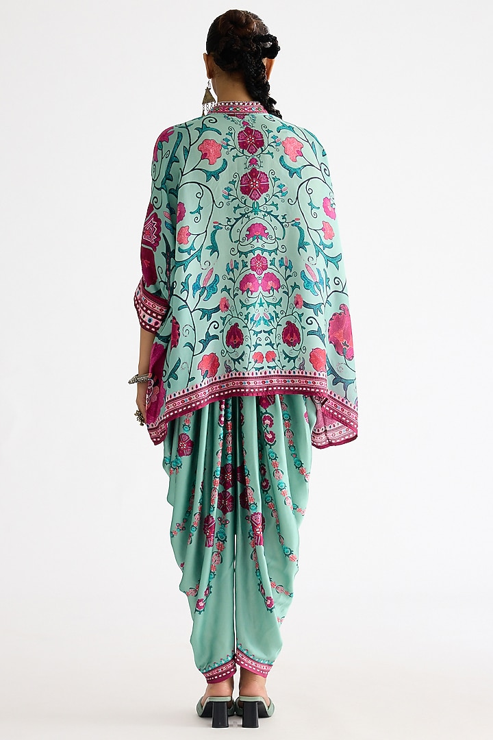 Mint Silk Printed Pants by Rajdeep Ranawat at Pernia's Pop Up Shop