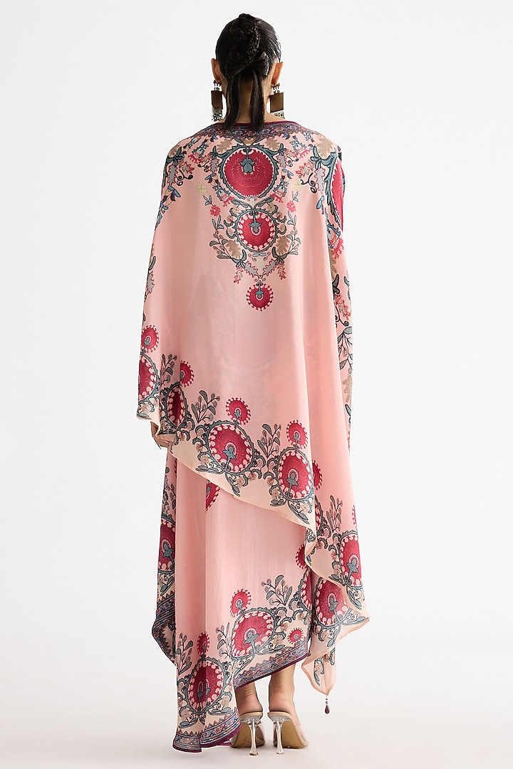 Blush Pink Silk Printed Skirt Set by Rajdeep Ranawat at Pernia's Pop Up Shop