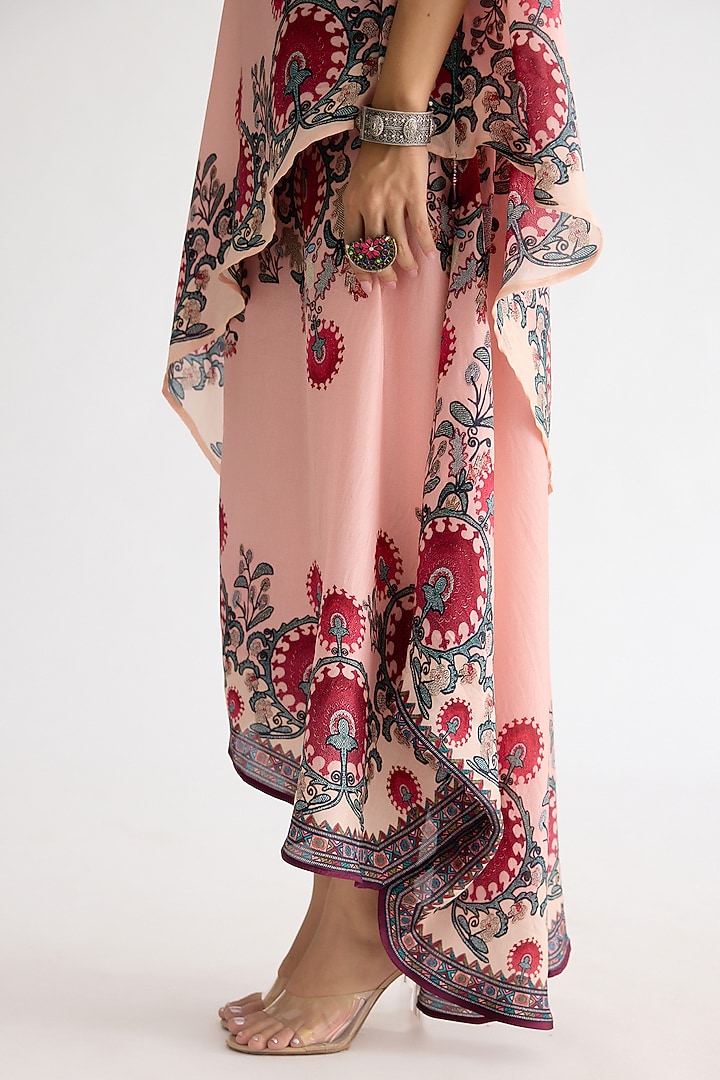 Blush Pink Silk Printed Skirt Set by Rajdeep Ranawat at Pernia's Pop Up Shop