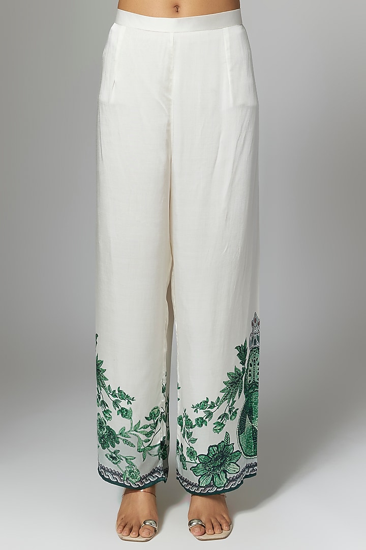 Emerald Silk Printed Kurta Set by Rajdeep Ranawat at Pernia's Pop Up Shop