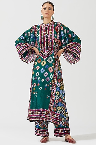 Emerald Printed Long Kurta by Rajdeep Ranawat