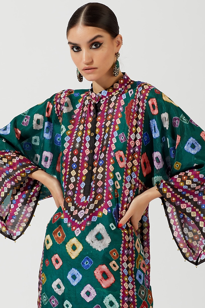Emerald Printed Long Kurta by Rajdeep Ranawat at Pernia's Pop Up Shop