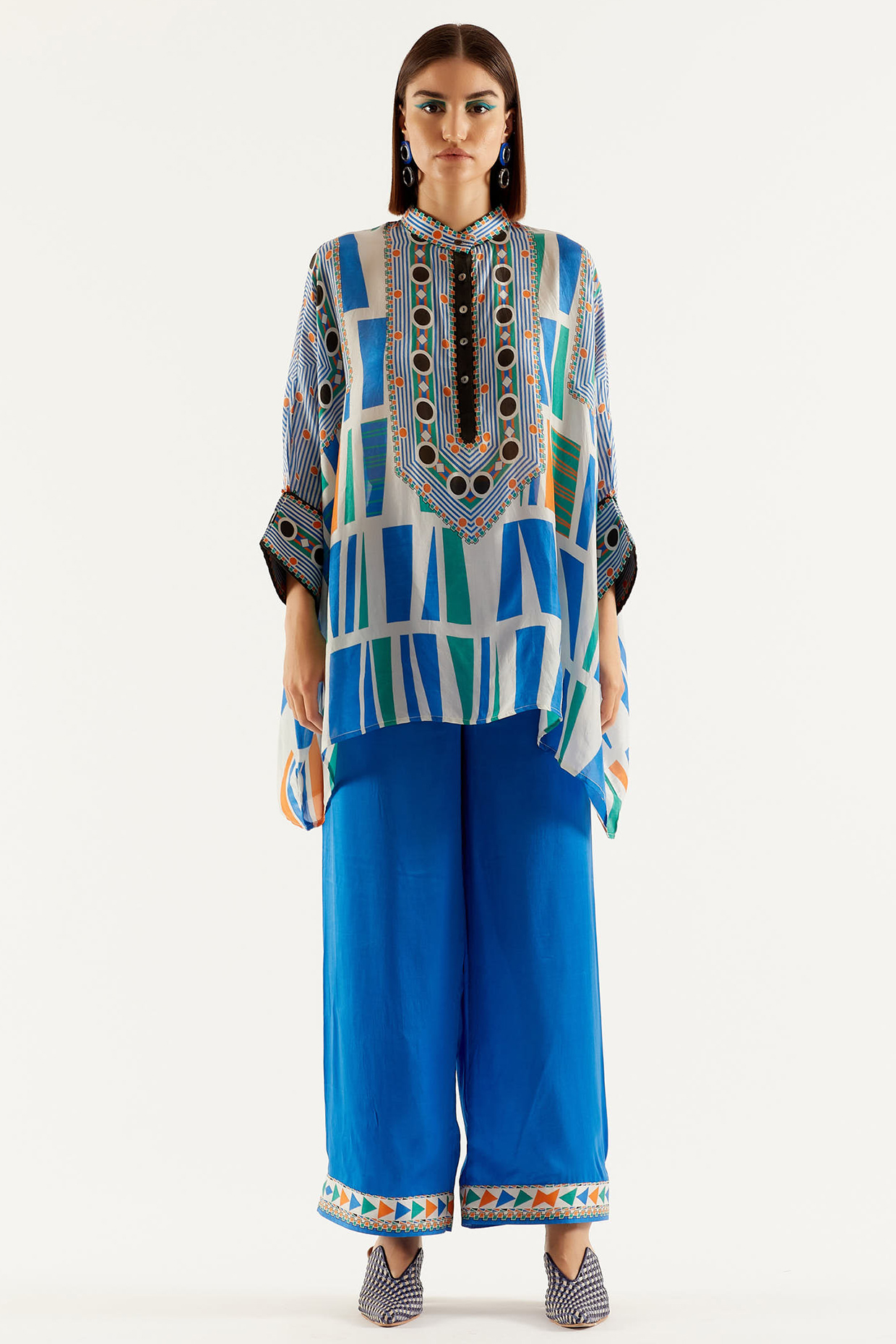 Multi Colored Silk Tunic by Rajdeep Ranawat at Pernia's Pop Up Shop