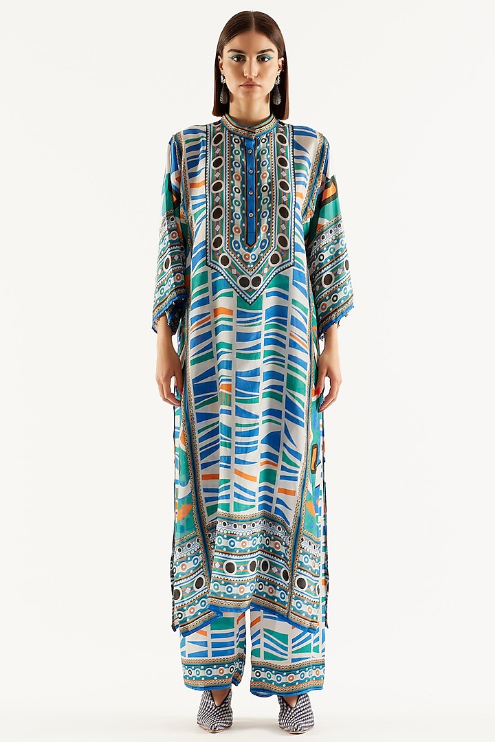 Multi Colored Printed Kurta Set by Rajdeep Ranawat at Pernia's Pop Up Shop