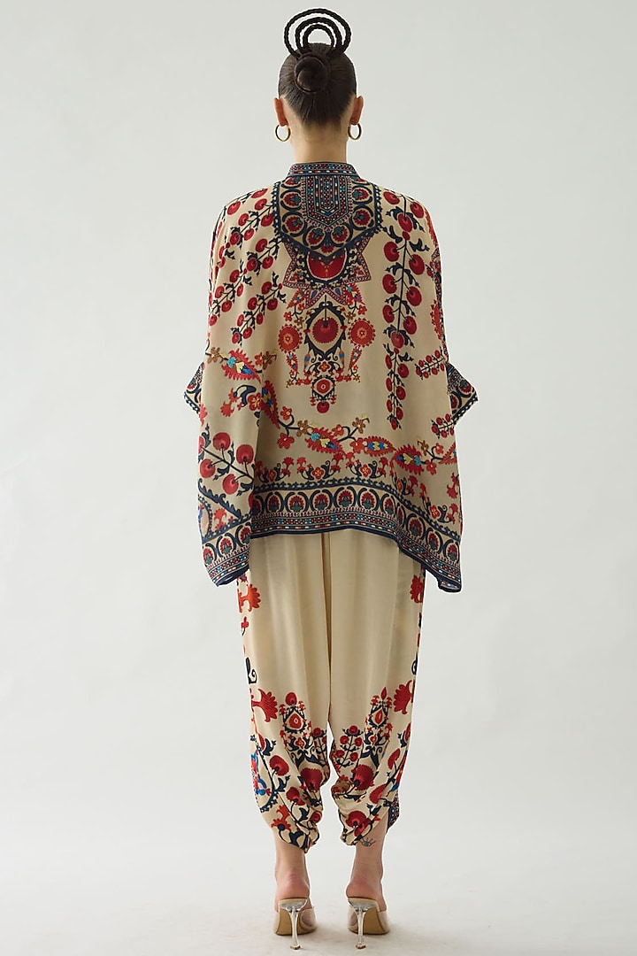 Rust Silk Printed Tunic by Rajdeep Ranawat at Pernia's Pop Up Shop