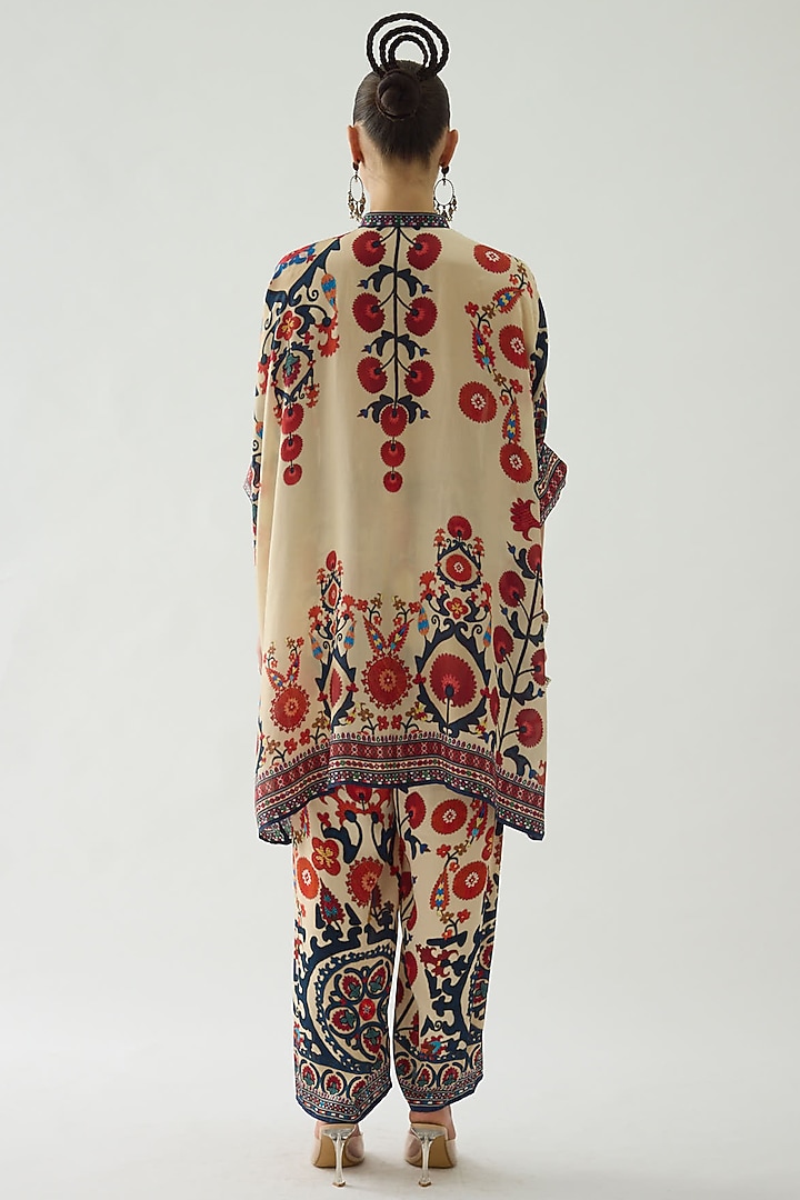 Rust Silk Printed Tunic by Rajdeep Ranawat at Pernia's Pop Up Shop