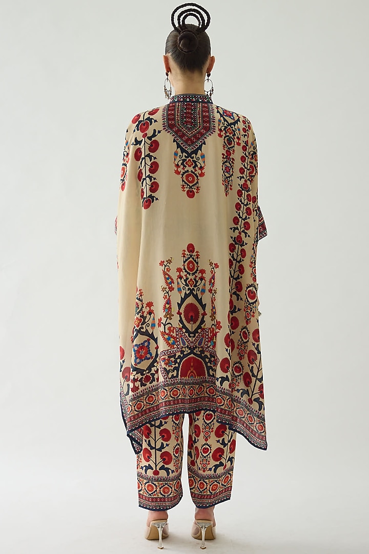 Rust Silk Printed Tunic by Rajdeep Ranawat at Pernia's Pop Up Shop