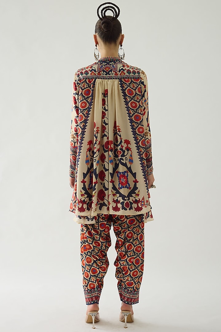 Rust Modal Satin Printed Salwar Pants by Rajdeep Ranawat at Pernia's Pop Up Shop