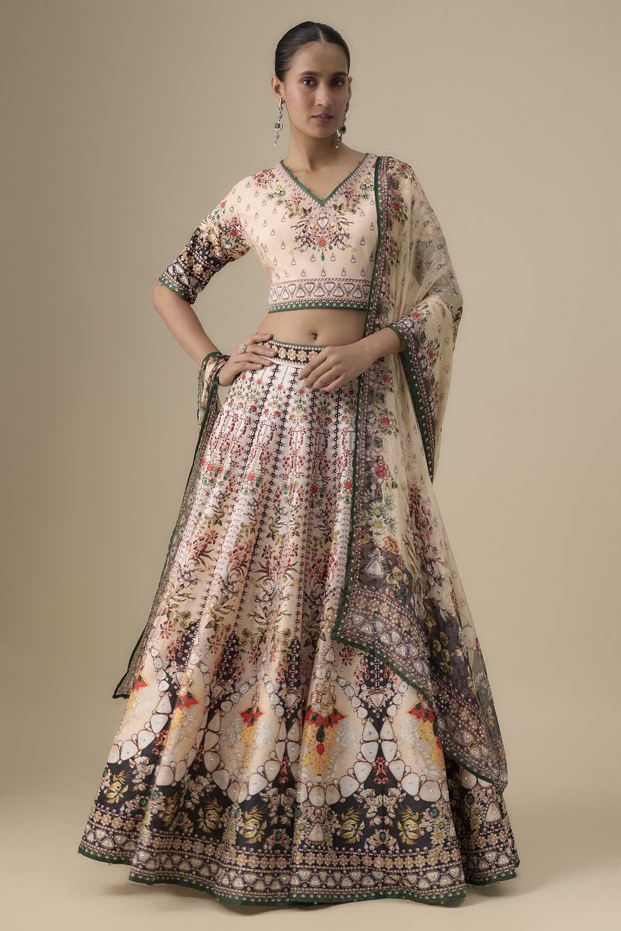 Gold Poly Dupion Wedding Lehenga Set by Rajdeep Ranawat at Pernia's Pop Up Shop