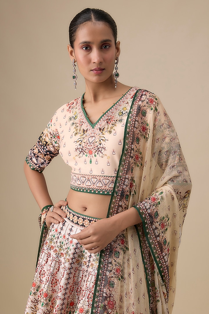 Gold Poly Dupion Wedding Lehenga Set by Rajdeep Ranawat at Pernia's Pop Up Shop