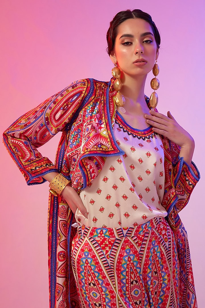 Candy Cream Modal Satin Printed Cami by Rajdeep Ranawat at Pernia's Pop Up Shop