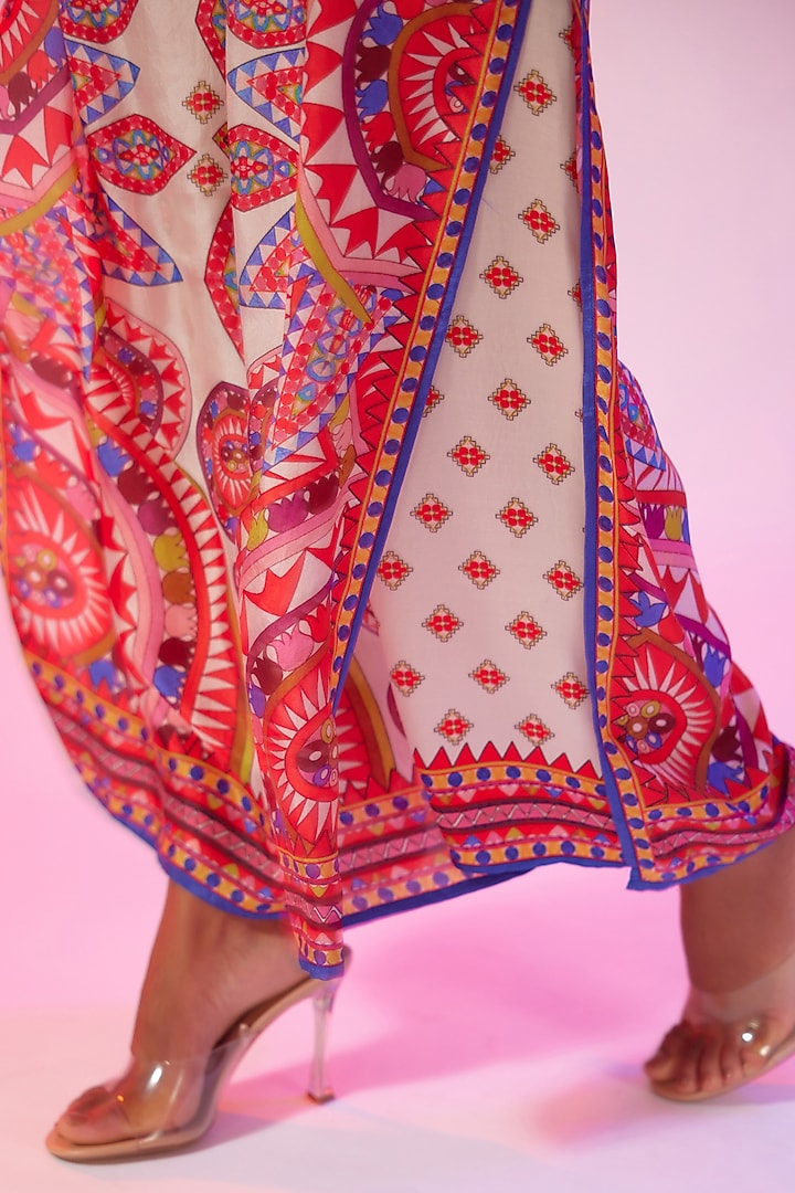 Candy Cream Modal Satin Printed Double Layered Pants by Rajdeep Ranawat at Pernia's Pop Up Shop