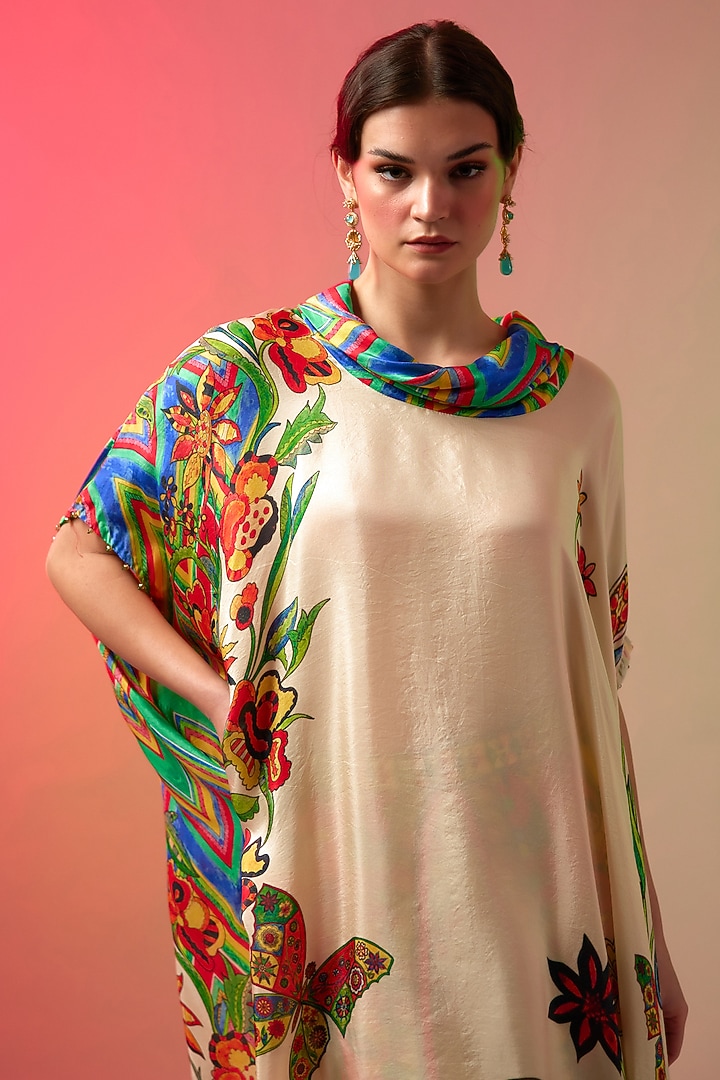 Multi-Colored Silk Printed Tunic by Rajdeep Ranawat at Pernia's Pop Up Shop
