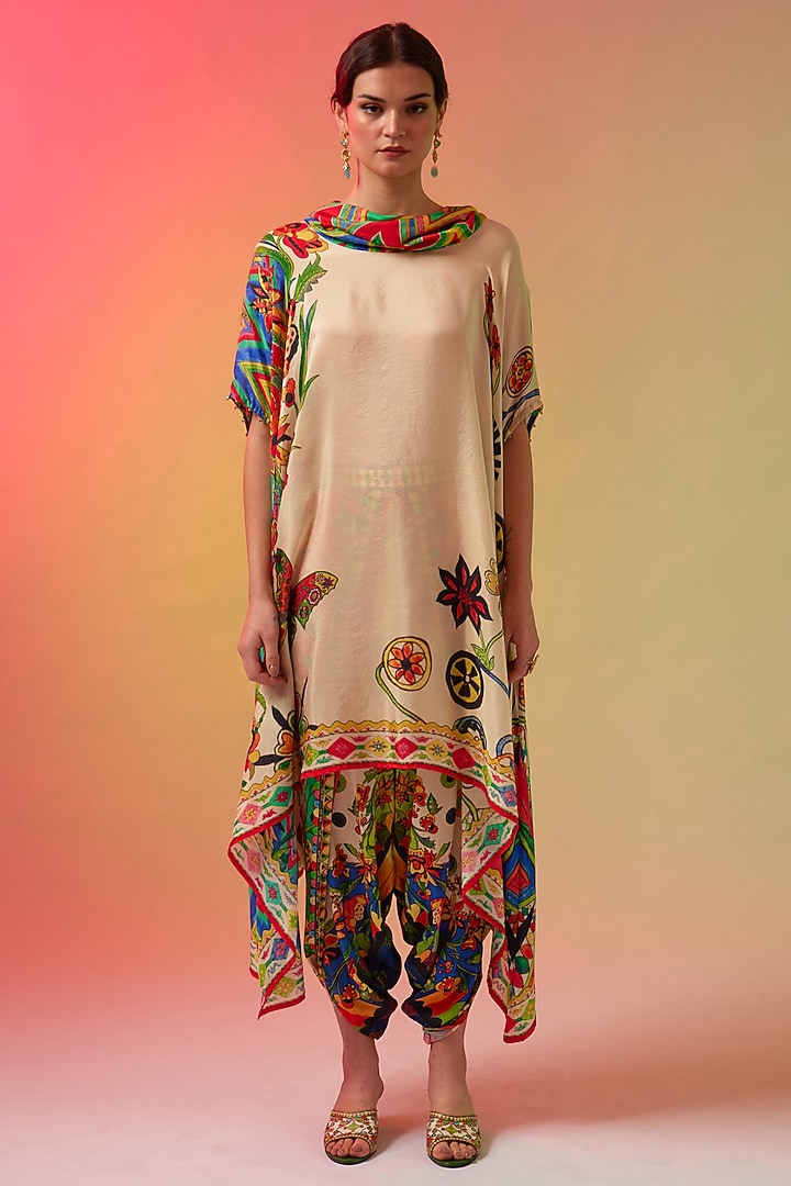 Multi-Colored Silk Printed Tunic by Rajdeep Ranawat at Pernia's Pop Up Shop