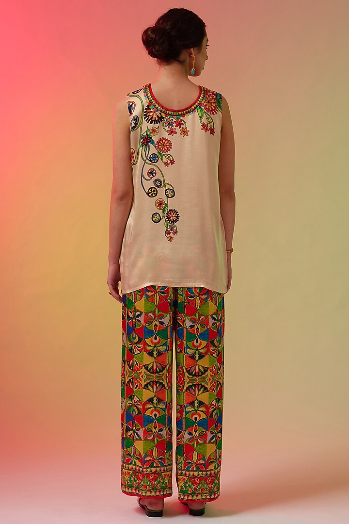 Multi-Colored Silk Printed Cami by Rajdeep Ranawat at Pernia's Pop Up Shop