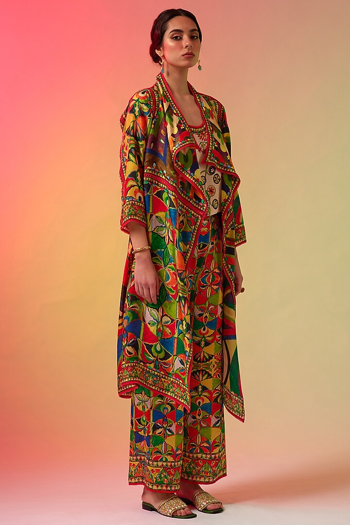 Multi-Colored Silk Printed Cami by Rajdeep Ranawat at Pernia's Pop Up Shop