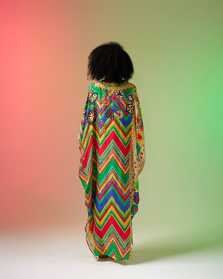 Multi-Colored Silk Printed Kaftan by Rajdeep Ranawat at Pernia's Pop Up Shop