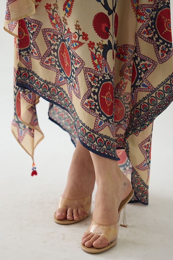 Rust Silk Printed Skirt Set by Rajdeep Ranawat at Pernia's Pop Up Shop