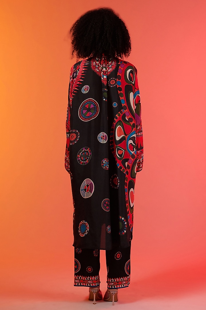 Savannah Blue Silk Printed Tunic by Rajdeep Ranawat at Pernia's Pop Up Shop