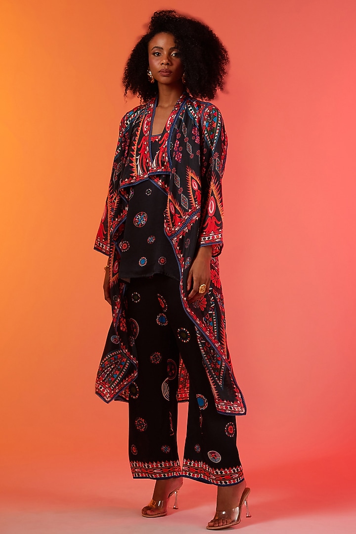 Savannah Blue Silk Printed Cami by Rajdeep Ranawat at Pernia's Pop Up Shop