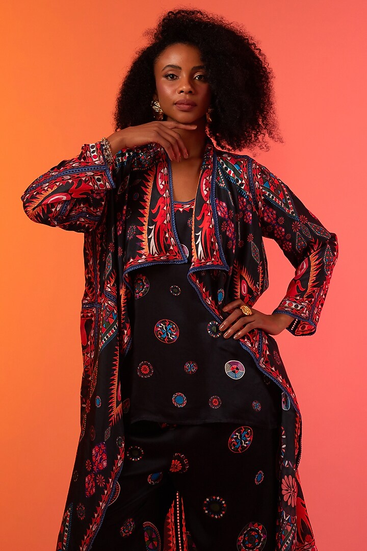 Savannah Blue Silk Printed Cami by Rajdeep Ranawat at Pernia's Pop Up Shop