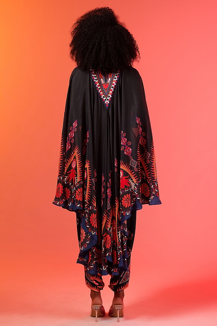 Savannah Blue Silk Printed Dhoti Pants by Rajdeep Ranawat at Pernia's Pop Up Shop