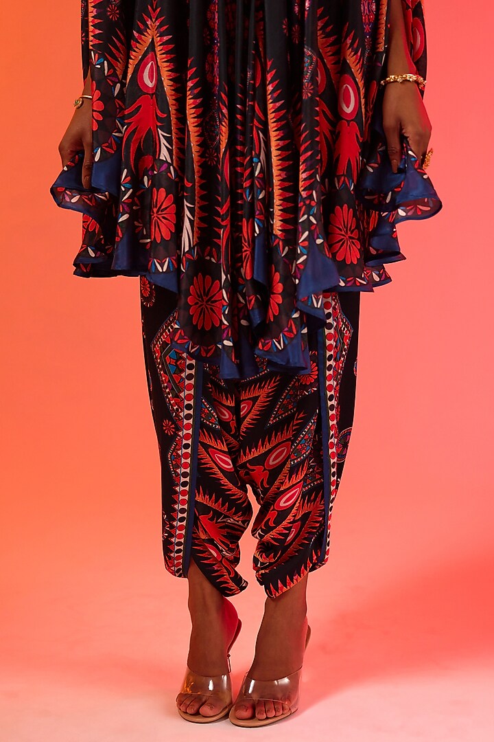 Savannah Blue Silk Printed Dhoti Pants by Rajdeep Ranawat at Pernia's Pop Up Shop