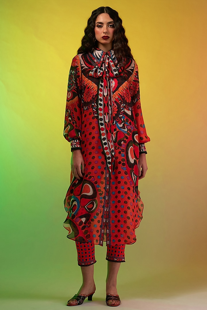 Multi-Colored Cotton Lycra Printed Co-Ord Set by Rajdeep Ranawat at Pernia's Pop Up Shop